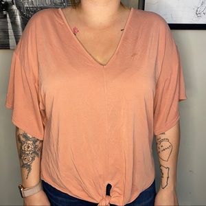 !! 3 for $10!! Coral tie front basic blouse